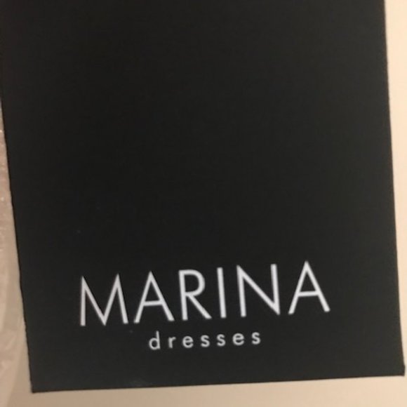 Marina Dresses Womens Plus Size 20 W Champagne Metallic Wedding Formal Dress - Picture 5 of 10